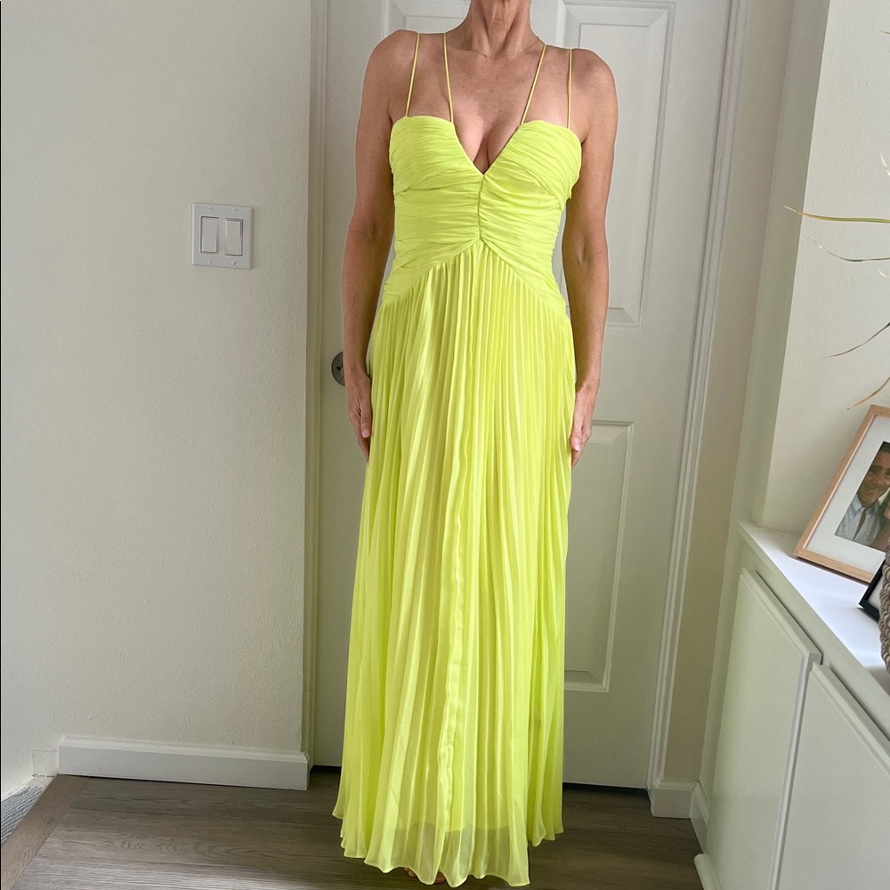 BCBGMaxAzria Neon Yellow Maxi Dress